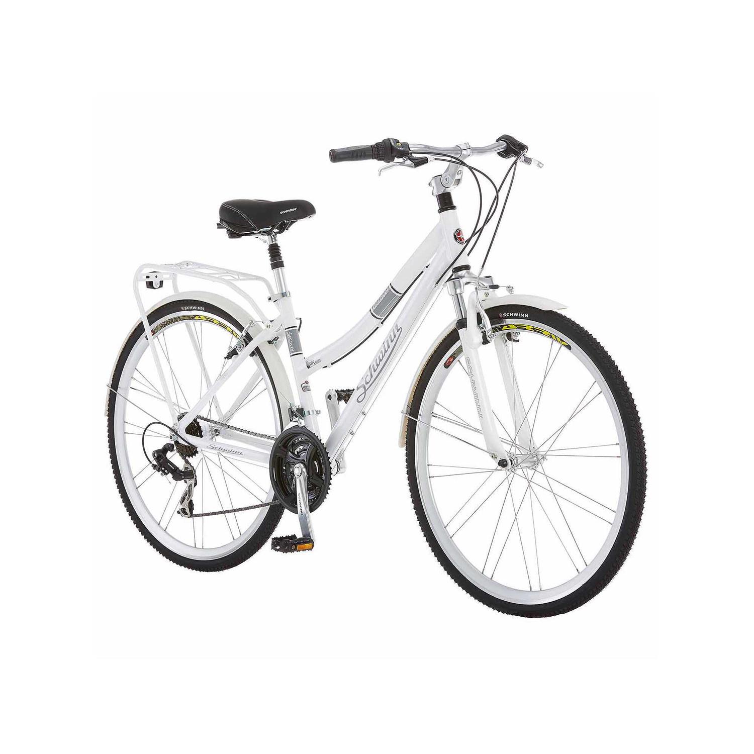 Schwinn Discover Adult Hybrid Bike For Men And Women 700c Wheels 21 Speeds Step Through Or 0142