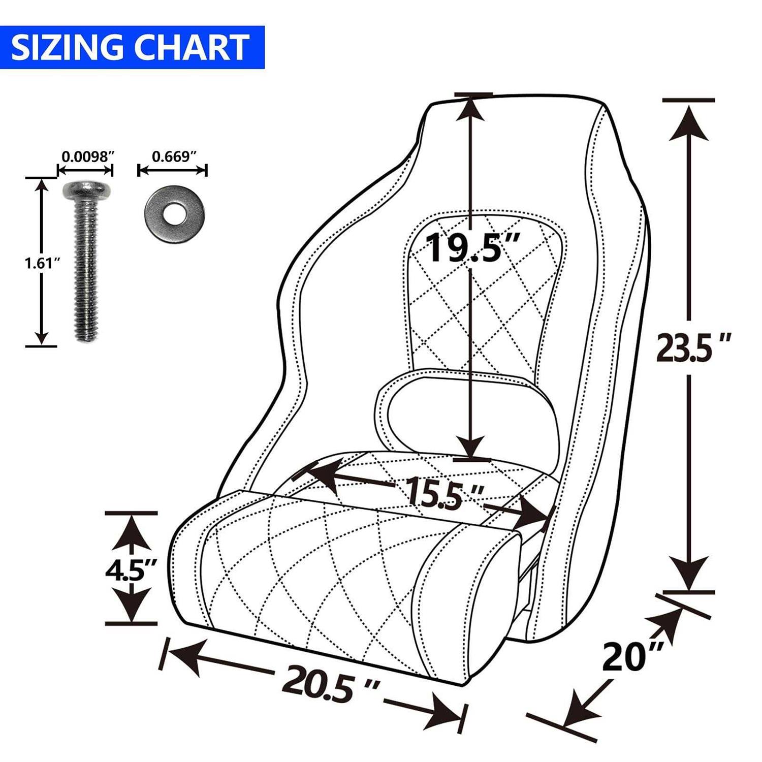 Northcaptain Premium Sport Flip Up Boat Seat Captain Bucket Seat with ...